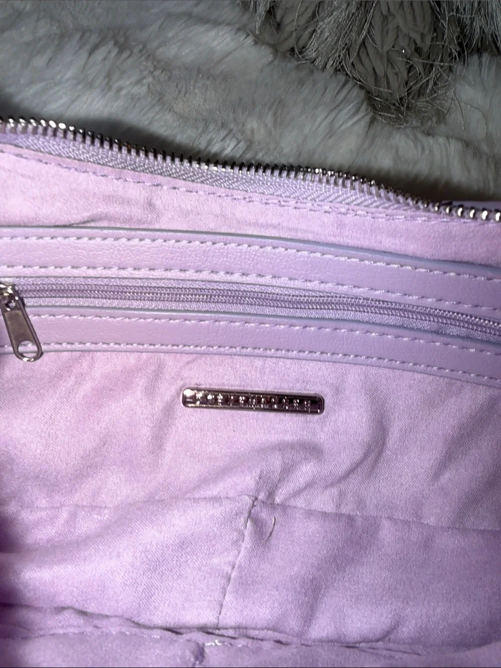 NWT Steve Madden Lilac Gingham Shoulder Bag with Scarf Detail